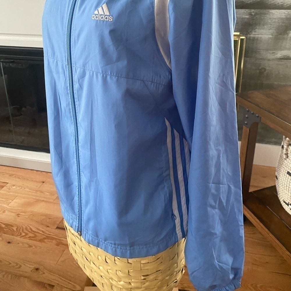 Vintage Adidas light blue and white full zip windbreaker - Picture 4 of 9